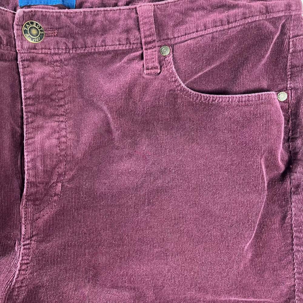 Talbots‎ Burgundy Corduroy High Rise Straight Leg Pants Women’s 16W - Picture 8 of 11